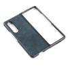 Business Leather Pattern Phone Case Shockproof Phone Cover for Samsung Galaxy Z Fold 3Blue