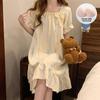 Summer Bubble Cotton Nightdress for Women with Chest Pads - Sweet, Cute, and Versatile Short-Sleeve Pajamas