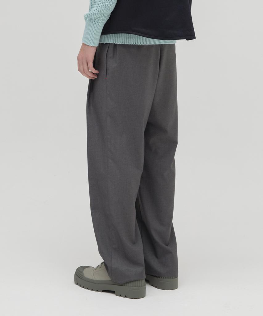 KNITTED [Knitted X Bdkd] Tr Wide Banding Slacks Grey