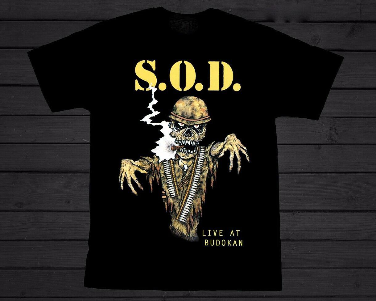 Vtg S.O.D Band Live In Concert Cotton Black All Size Shirt BL154 XL