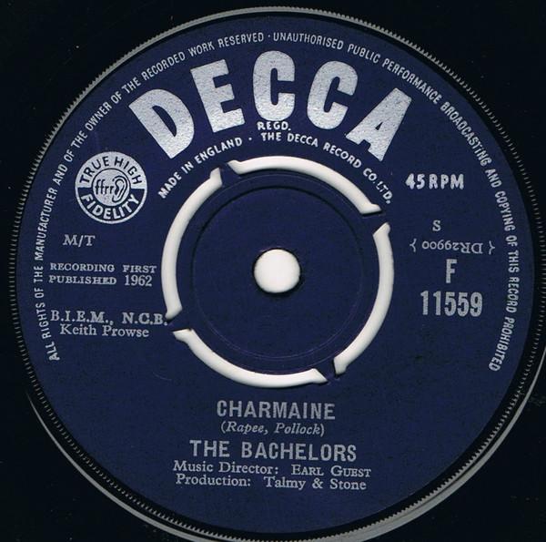 

7inch Record BACHELORS - Charmaine F11559 Decca 1963 UK Pop Used