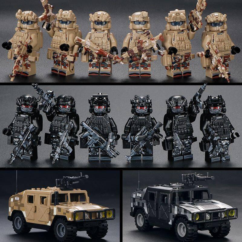 Delta Military Special Forces Police Figure Building Blocks - Ghost Soldier Assembly Toy for Kids