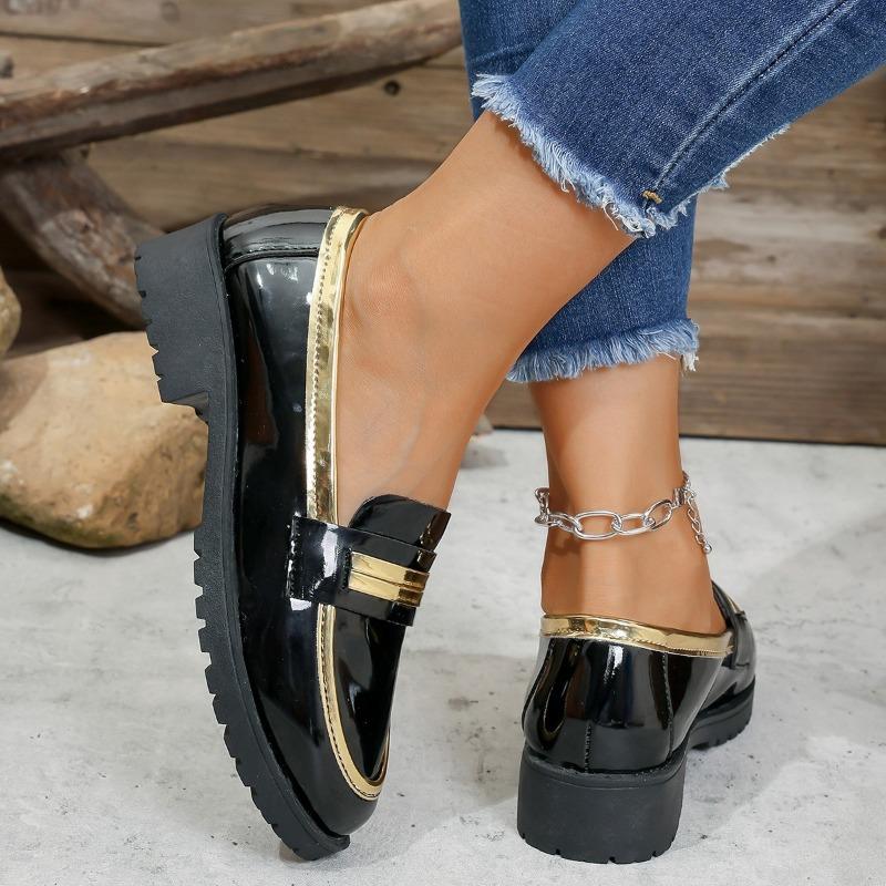 New Large-sized Women's Shoes: Thick-soled, Slimming, Low-top Loafers, Low-heeled, Lazy Single-leg Shoes