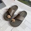 2025 Summer Set of Toe Cool Slippers for Women's Fashion and Versatile Roman Style Flat Bottom Niche Casual Beach Shoes for Women