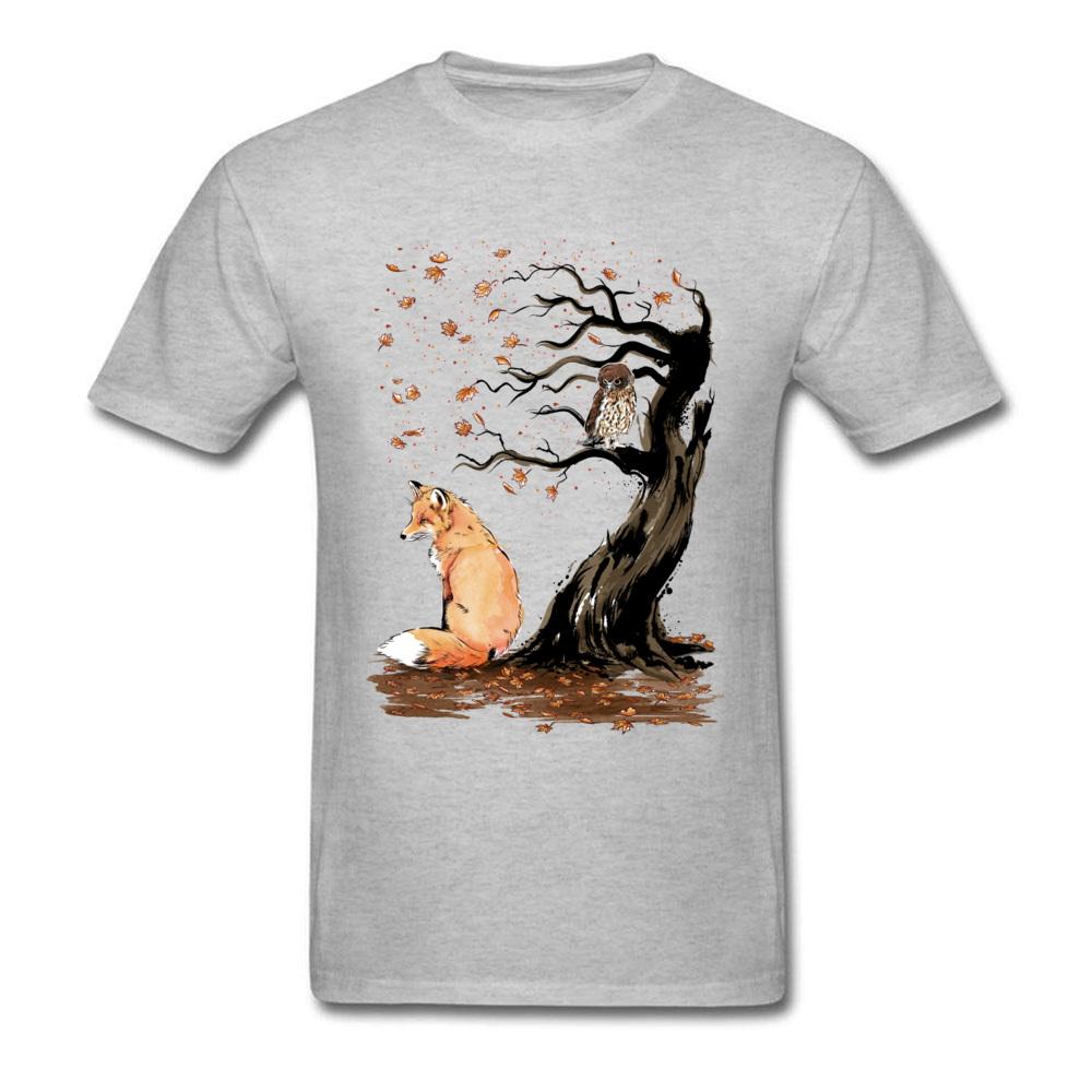 Winds Of Autumn Tee Shirt Art Design Tshirt Men Tshirts Owl  Fox Print Tops Tees Birthday Gift Clothes Custom Cotton Sweaters