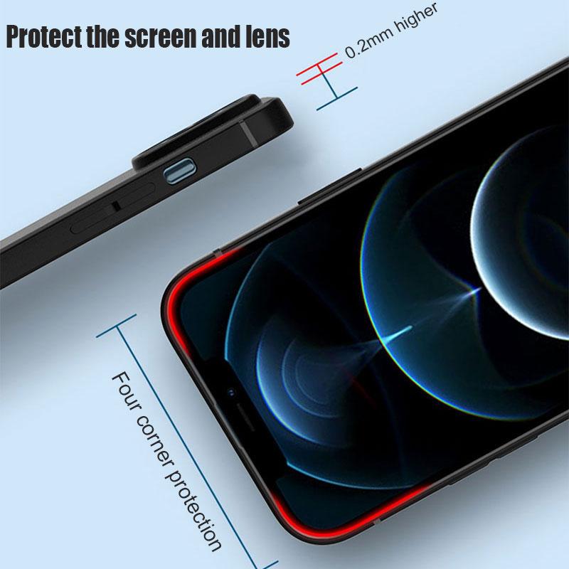 Black Phone Case For iPhone 14 15 16 17 Pro Max Plus 17 Air 16E Matte Soft Back Cover For iPhone 11 12 13 Pro Max 12 Mini Case