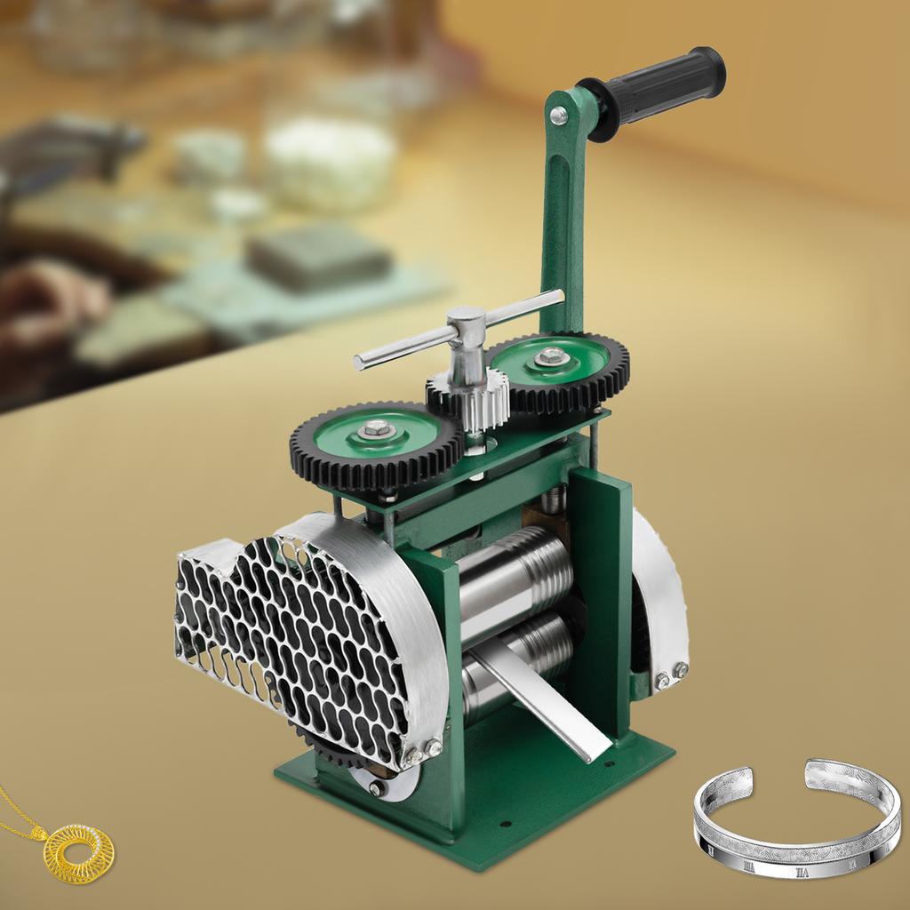 Professional Hand Crank Operated Jewelry Rolling Mill Machine for Gold & Silver Wire/Sheet/Strip, Adjustable Rollers (0.01-18mm)