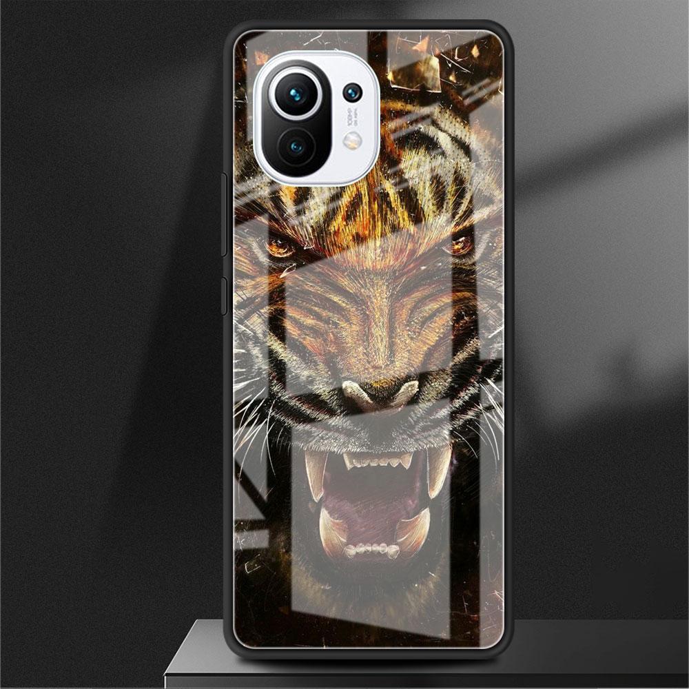 

Стеклянный чехол для Xiaomi Poco X3 NFC 11 Lite 11T F3 M3 для Redmi Note 11 10 9 8 Pro 10S 9S 9A 9C, чехол для телефона Лев Волк Redmi Note 9S