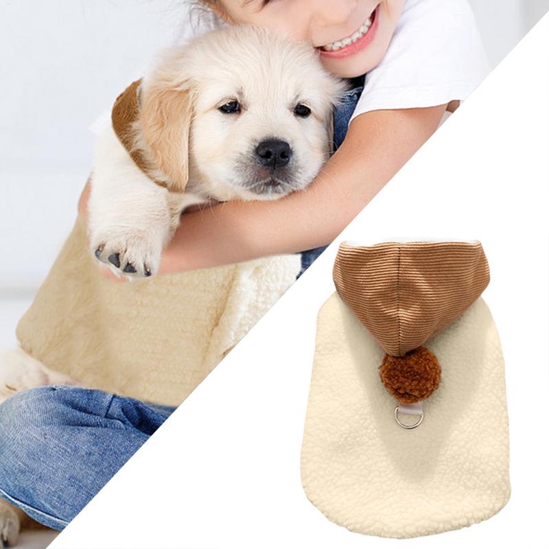 Boy Dog Clothes Cute Dog Sweater Cat Coat With Hat Leader Kitten Clothes Dog Apparel Accessories Soft Winter Dog Clothes For
