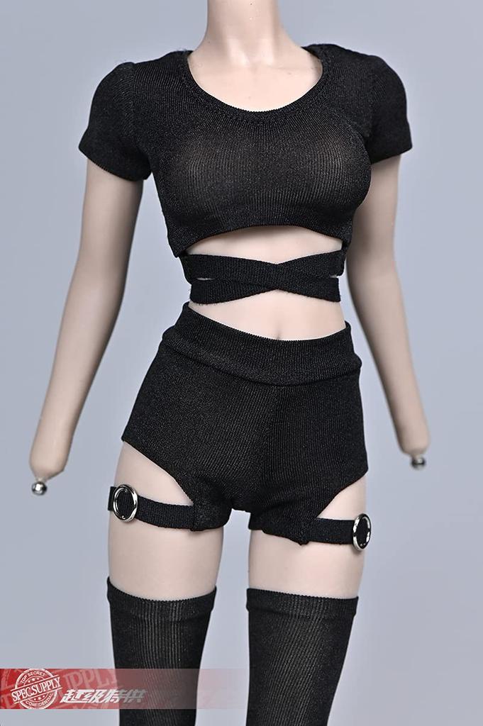 [TOYBARJAPAN] Sexy Black Beauty Fighter Outfit Accessory Set for 1/6 Scale Action Figures (Body, Head, Shoes, and Weapons Not Included)