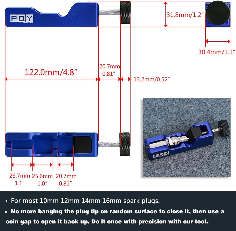 Tennplugggap Verktøy Elektrode komprimerer 10 mm 12 mm 14 mm 16 mm høy turbokraftsett med 32-blads feilmåler 0,04-0,88 mm