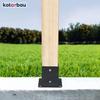 Wooden Pole Base Screwed To Concrete Black 140X140Mm 2Pcs