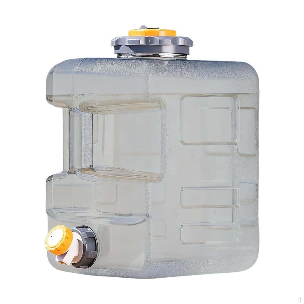 Water Container with Faucet Barrel Portable Side Handle Tank Bucket for Camping Barbecue