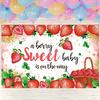 2D Pink Strawberry Newborn Baby Shower Backdrop