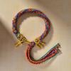 Vibranting Tibetan Handmade Woven Bracelet with Symbolic Patterns Portable Accessory for Festive and Spiritual Event