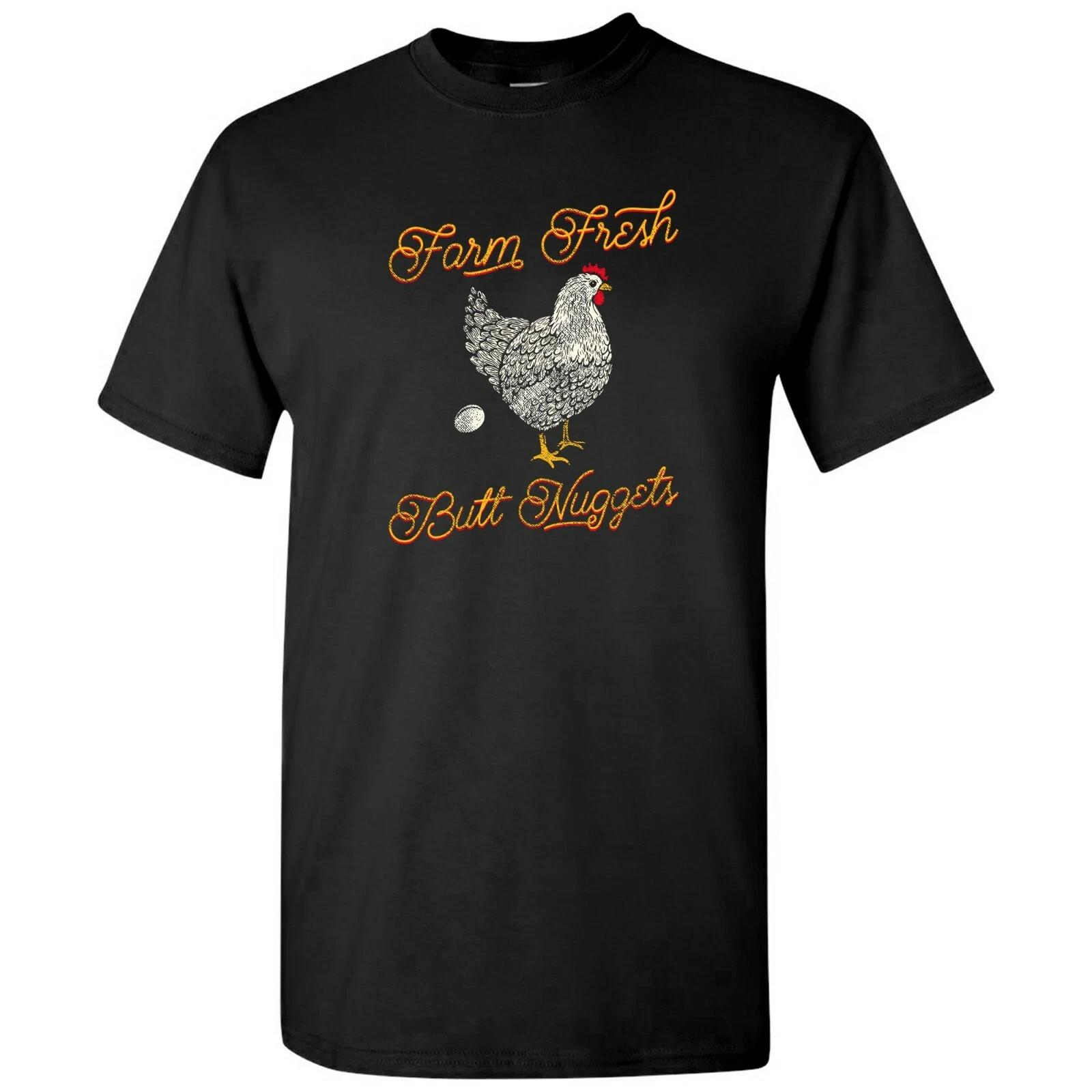 

Farm Fresh Butt Nuggets - Funny Chicken Eggs Farm Country T Shirt L