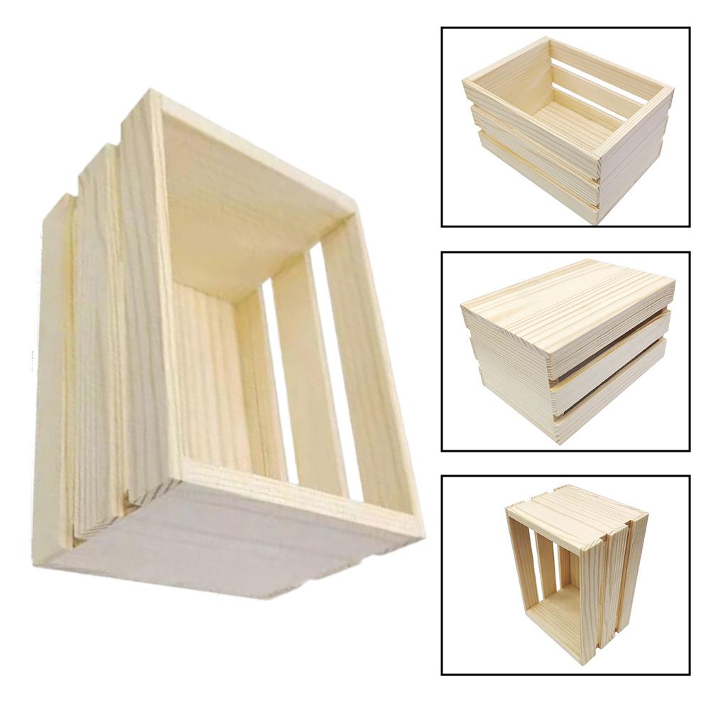 Children's Play Mini Wooden Basket DIY Craft Projects Children's DIY Use Easy To Paint Light Color Design Model For Decoration