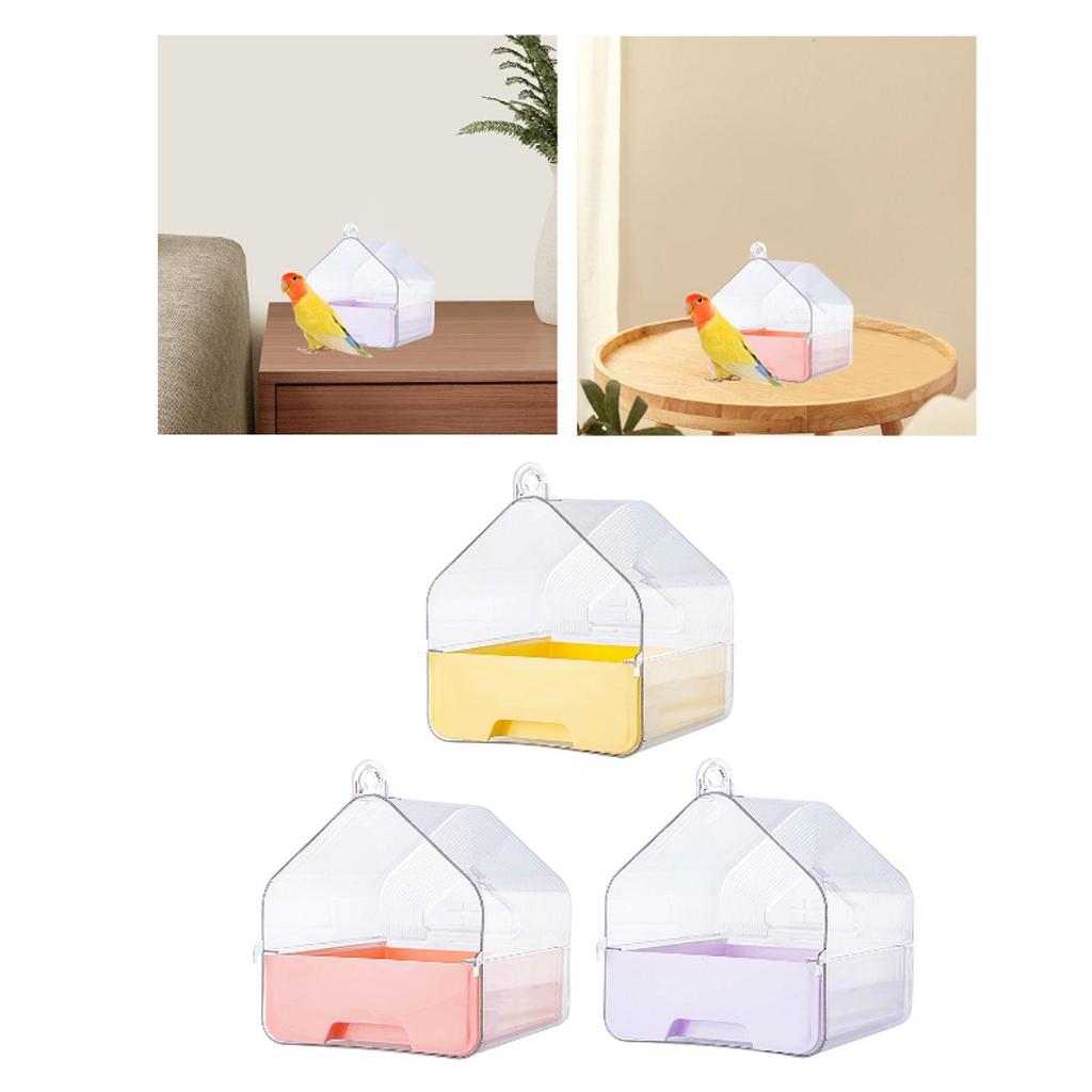 Pet Bird Bath Box,Parrot Bathing Tub, Birdcage, Small Bird Cage, Parrot Water