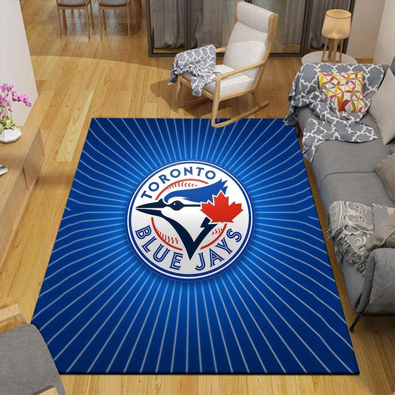 Toronto Blue Jays2 Flannel Pattern Square Carpet,Area Rug,Carpet Rug for Living Room Bedroom Sofa Playroom Decor,Non-slip Floor Mat