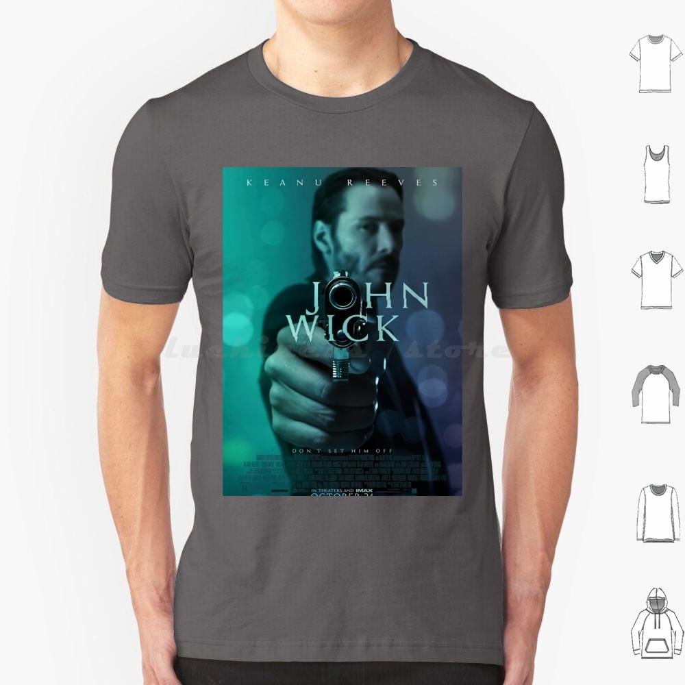 John Wick Movie Poster T Shirt Big Size 100 Cotton Cinema Film Keanu Reves Home Vintage Humanis Hottime Happy Family S