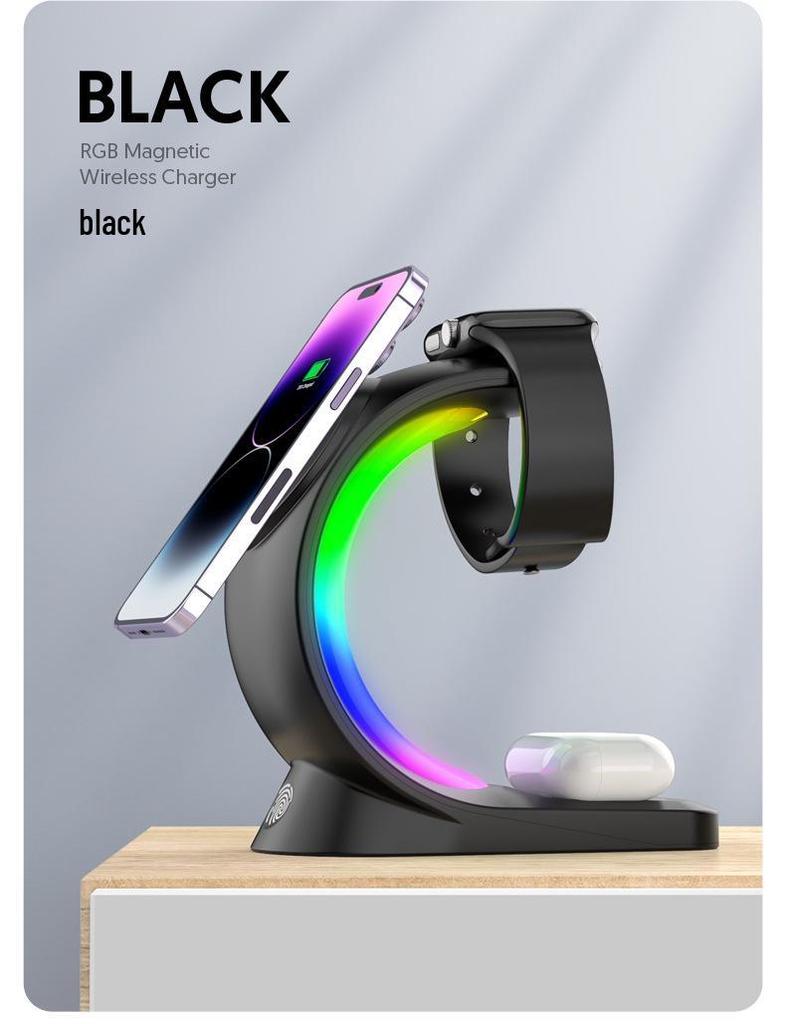 3-in-1 Wireless Charger Stand with Apple MagSafe Compatibility