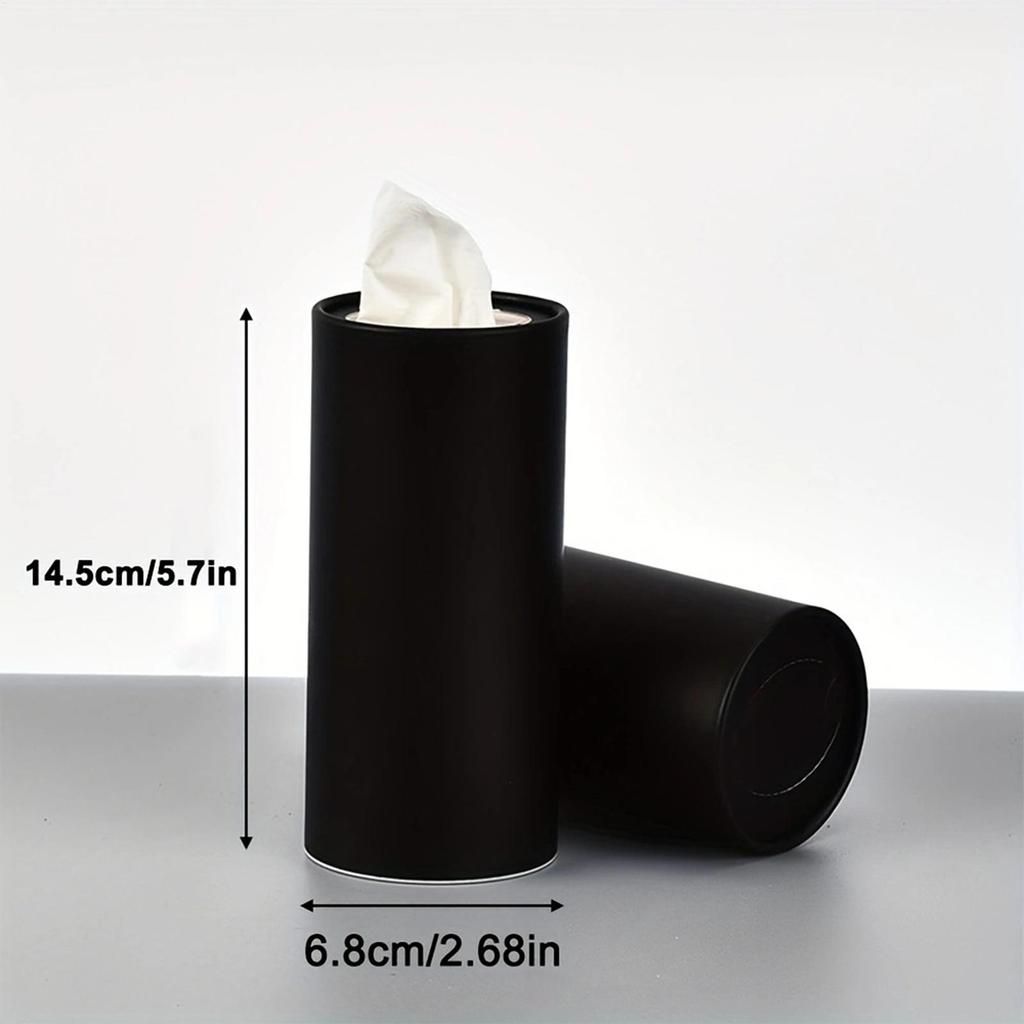 2pcs Round Tissue Boxes For Car Automotive Cup Holder Tissue Holder Cylinder Creative Napkin Bucket for Travel Driving Home