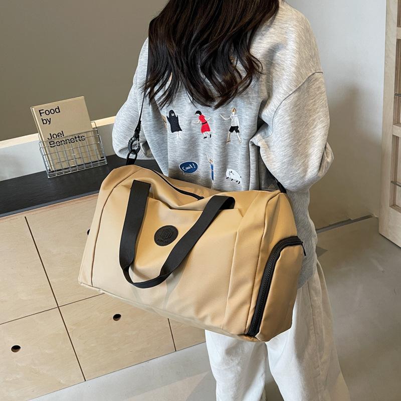 Men's and Women's Casual Simple Portable Travel Bag with Shoe Compartment Fashion Sports Dry and Wet Separation Can Set Tie Rod Fitness Bag