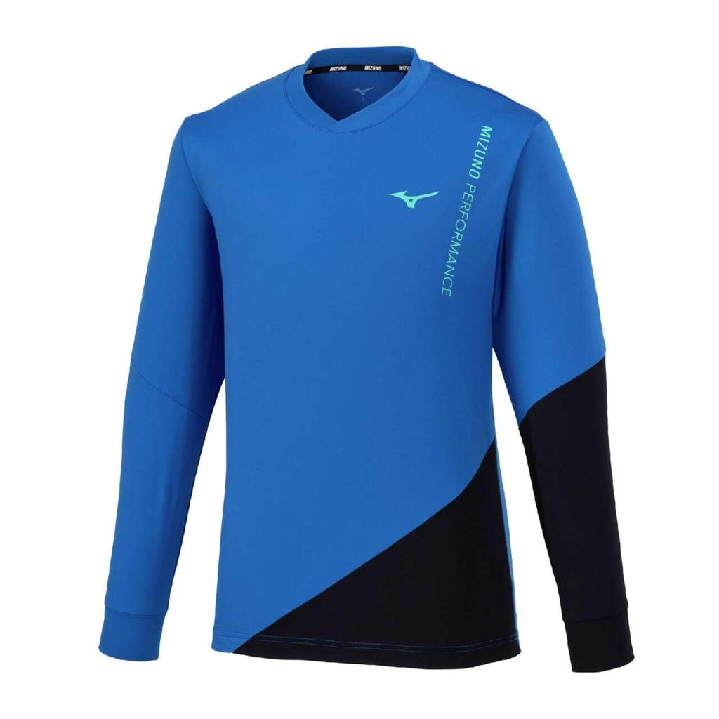 Mizuno Tennis Light Easy To Move Blue X Black Sweatshirt, 62MCB511, Moisture-Wicking, Quick-Drying, In,