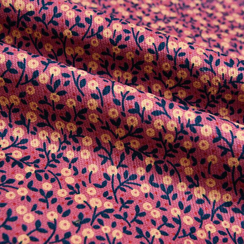 100*150cm Malá květinová tištěná látka Vintage Měkký manšestr na šití šatů, oděvů, ubrusu, tašky, dětského oblečení