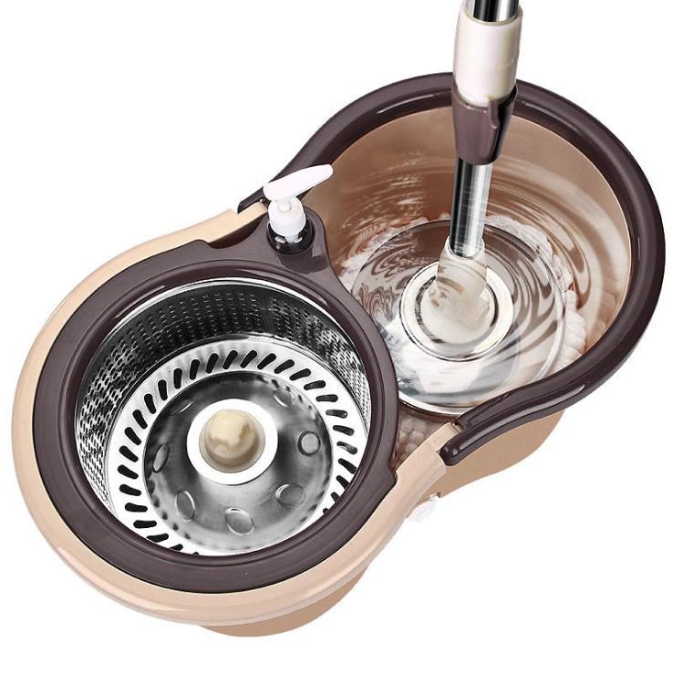 

Универсальная вращающаяся швабра с двойным приводом и системой «свободные руки» Thickened Full Steel + 5 Mop Heads