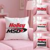Logo H-Holley Cushion Cover Plush Fabric Soft Double-Sided Printed Invisible Zipper Sofa Pillow Case Home Decor
