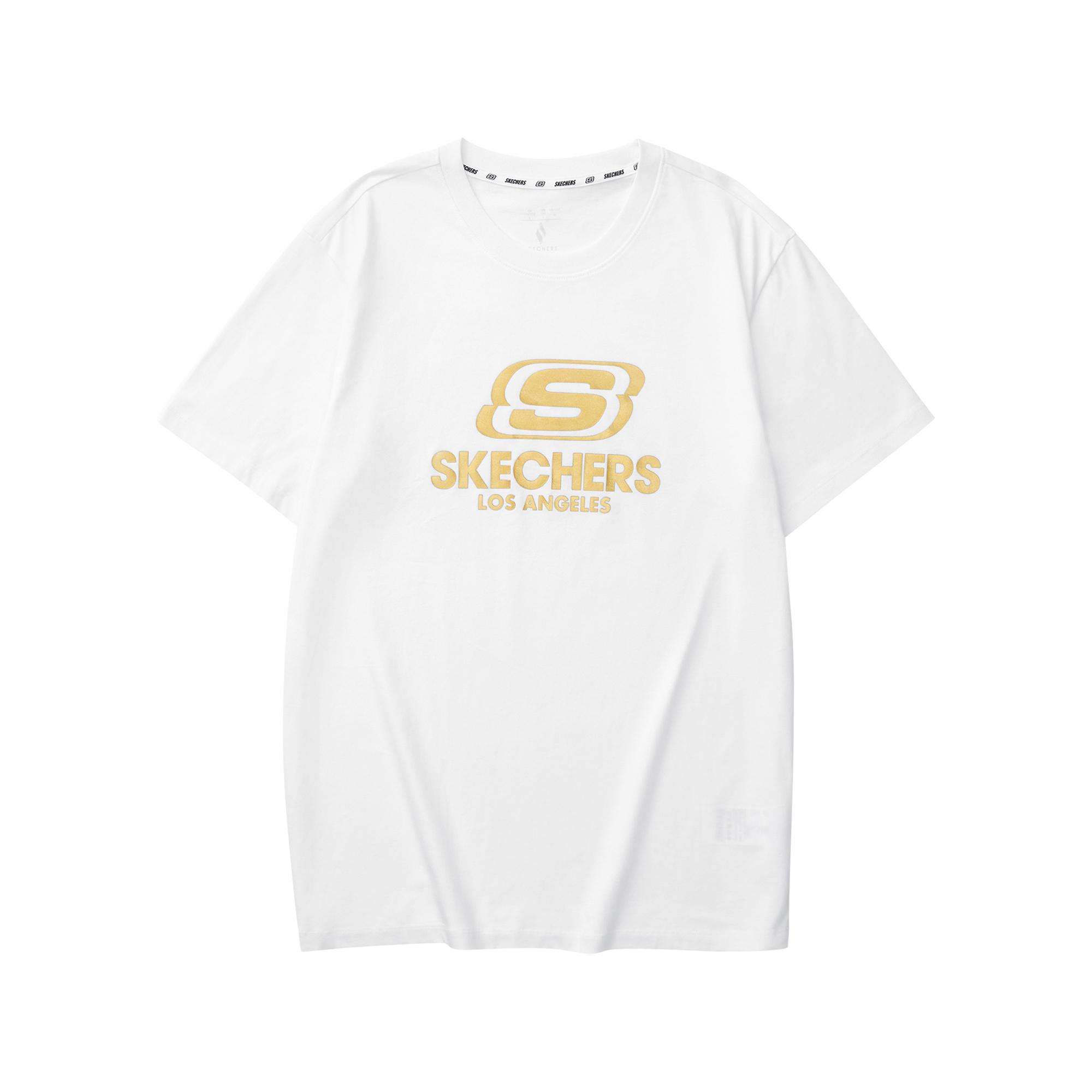 Skechers Sports Lifestyle Series Cotton Breathable Solid Color Simple Fashion Versatile Knitted Round Neck Short Sleeve T-Shirt L224U128-0019 XL