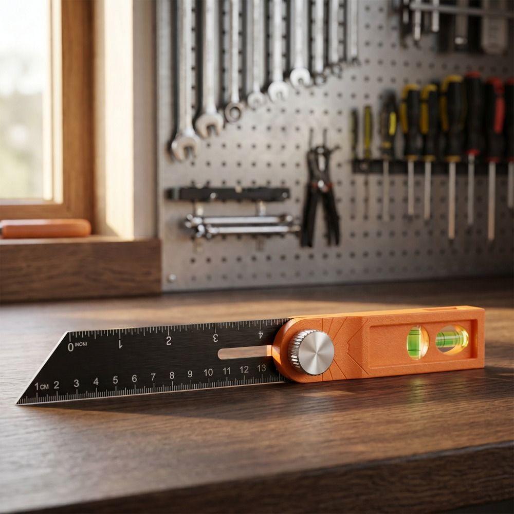 High Precision Measuring Tool Adjustable Sliding Level Ruler Right Angle Ruler Construction