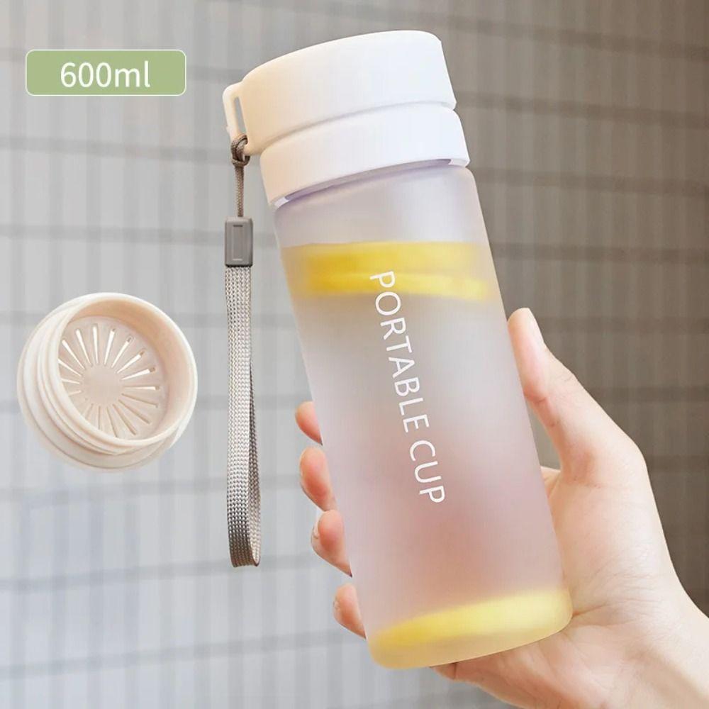

Large Capacity Sports Water Bottles Anti-Drop Frosted Cup Trendy Drinkware Cup Gray