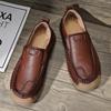 38-46 Retro Buty ze Skóry Bydlęcej Męskie Mokasyny Ręcznie Robione Casualowe Buty Skórzane Mokasyny Męskie Płaskie Buty