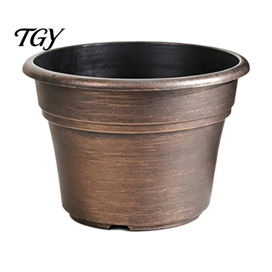 Lightweight Durable Plant Holders Retro Flower Pot with Saucer, Bronze Finish Drainage Holes, Pots Saucers Breathable Thickened Plastic Planter