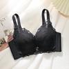 Women's Gathering Bra Without Steel Ring Adjustable Bra Top Thin Push Up Bra