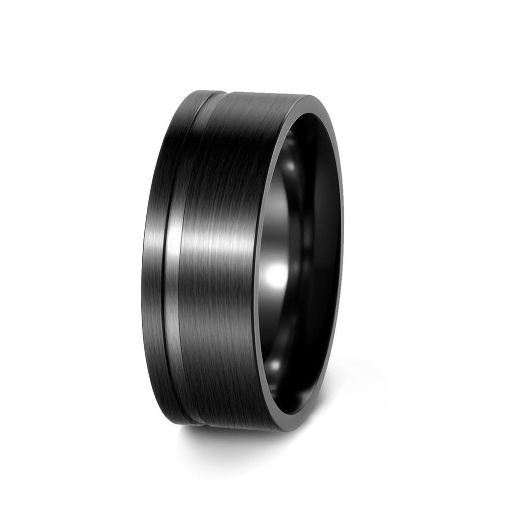 European-American Men's Titanium Steel Fashion Wedding Ring - Thin Line Light Luxury