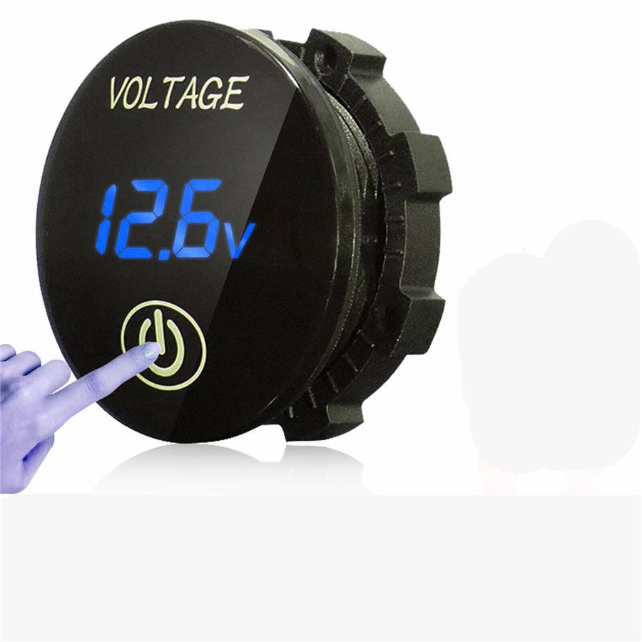 2Pcs Dc 12V-24V Led Panel Digital Voltage Volt Meter Display Voltmeter  Battery Capacity Meter Touch Switch Motorcycle Car