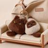 Cute Pull Tail Cat Plush Doll Soft Plush Cat Shaped Cat Keychain Desk Ornament Daily