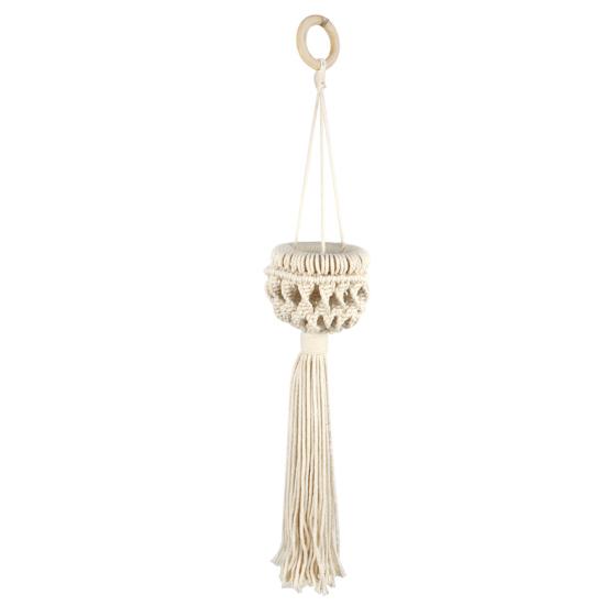 Wisząca doniczka ręcznie tkana łatwa w instalacji lina bawełniana Macrame Design wiszący kosz na rośliny Home Decor