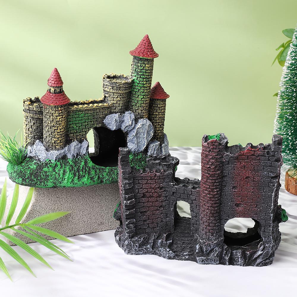 European Style Castle Resin Ornament for Aquarium Landscaping