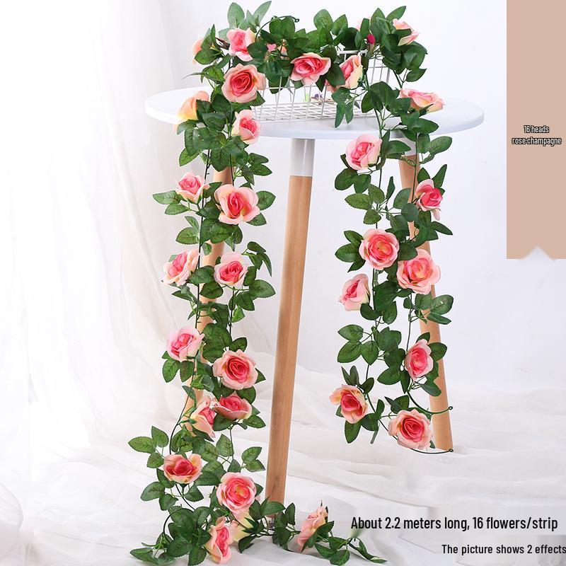 Künstliche Kirschblütenranke - Seidenblume mit 45 Rosenknospen zur Decken- oder Wandhängedekoration