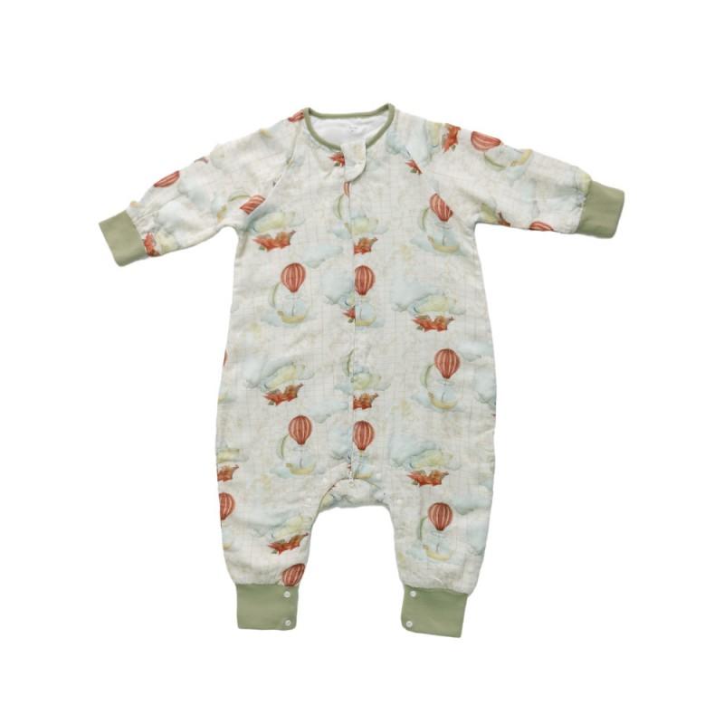 Bamboo Cotton 4-Layer Toddler Sleep Sack With Zipper Sleeveless Pajama Style 1-3 Years Breathable Sleepwear