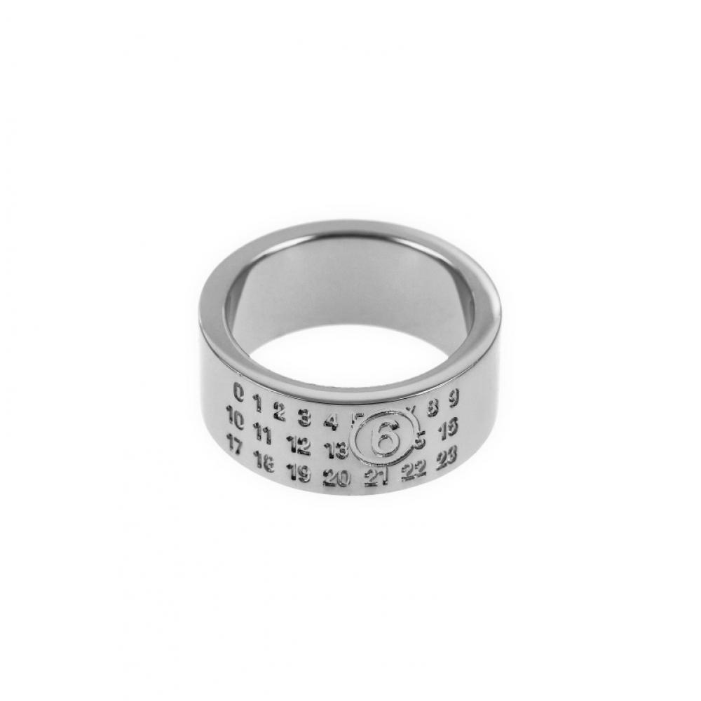 Maison Margiela Sm6uq0057 P6469 951 Mm6 Engraved NumbeRing Logo 8mm Ring