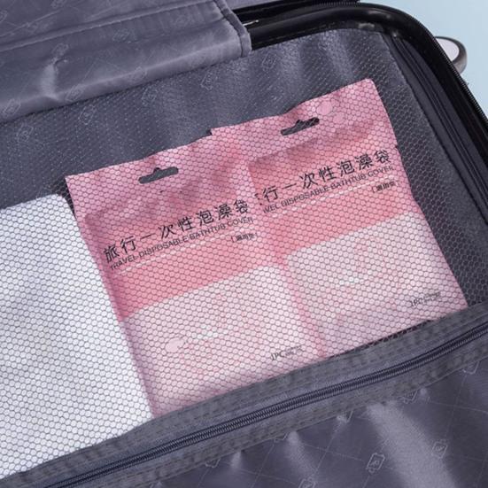 5Pcs Bathtub Cover Bags Disposable High Temperature Resistant Thickened Good Flexibility Shower Plastic Bathtub Cover Liners Films Household Supplies
