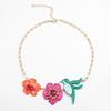 Insects Acrylic Flower Necklace Butterfly Flower Clavicle Chain Colorful Rhinestone Necklace  Gift