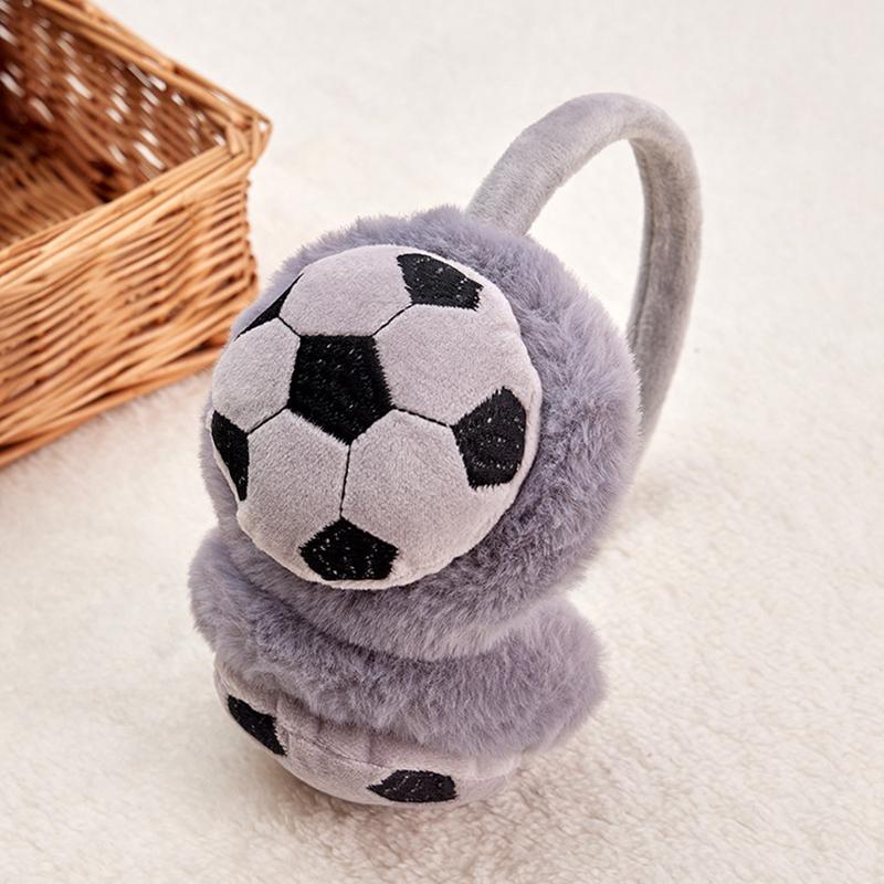 Kids Cute Football Earmuffs Winter Outdoor Travel Cold-proof Ear Cap Warmer Thickened Warm Ear Muffs for Baby Boy Girl