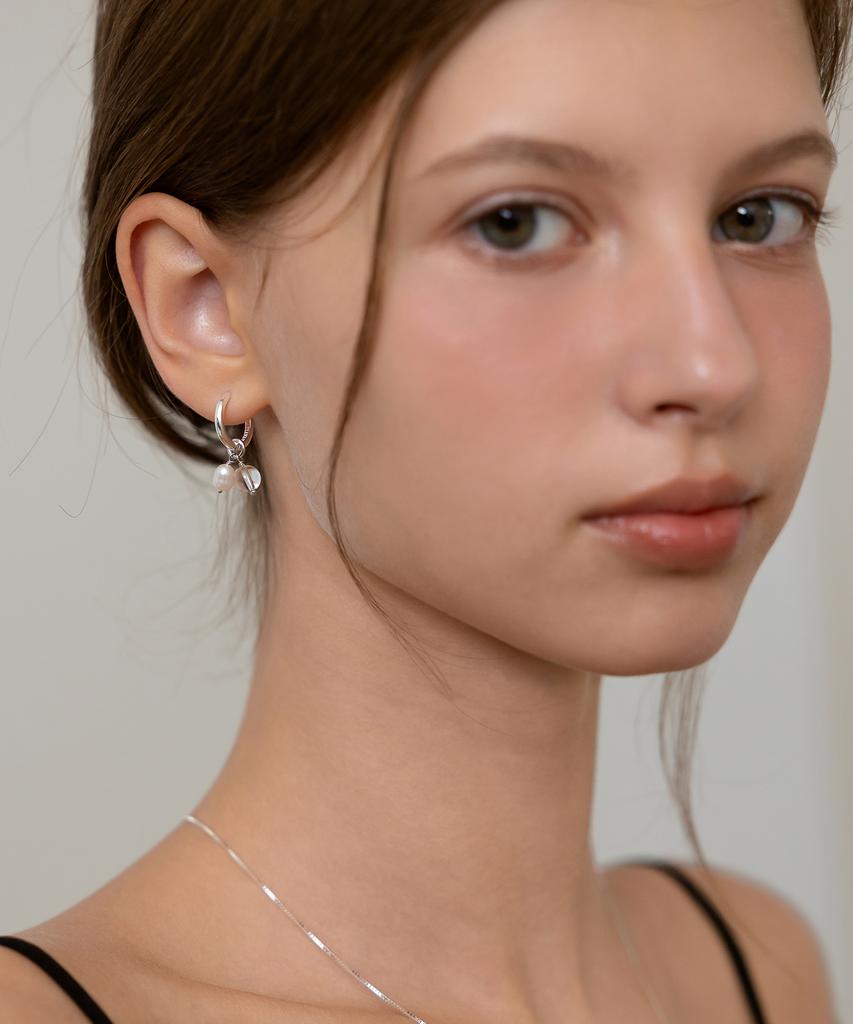 Tatiana Pearl And Crystal Charm Hoop Earrings Ec3274
