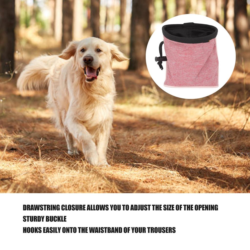 Dog Treat Pouch Collapsible Dog Walking Bag with Built In Poop Bag Dispenser for Travel Walking Outdoor